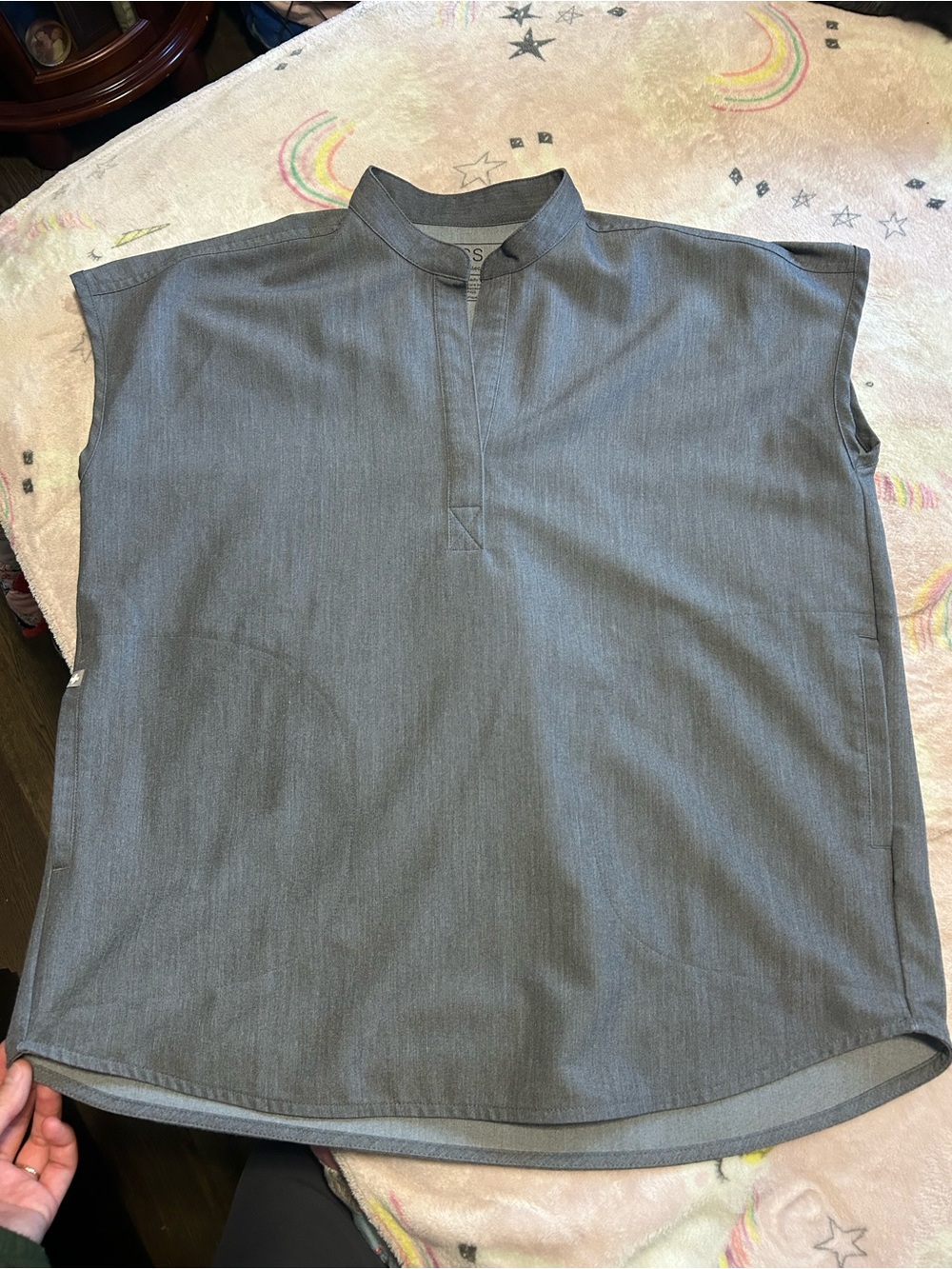 Figs Slate Gray scrub Top